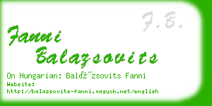 fanni balazsovits business card